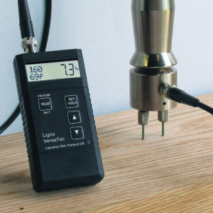 using moisture meter with slide hammer depth probe